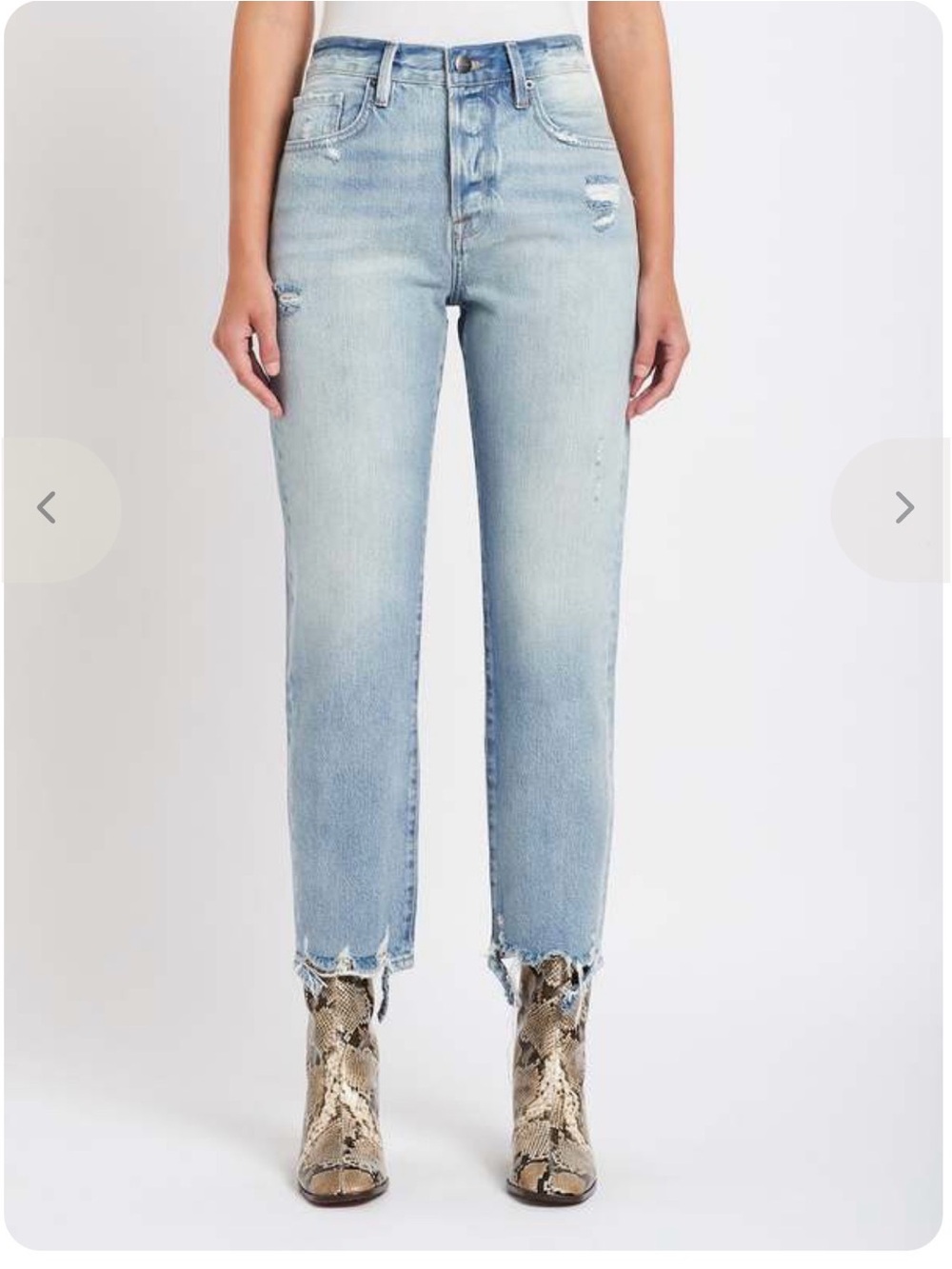 Frame Denim Light Wash High-Rise Straight Jeans